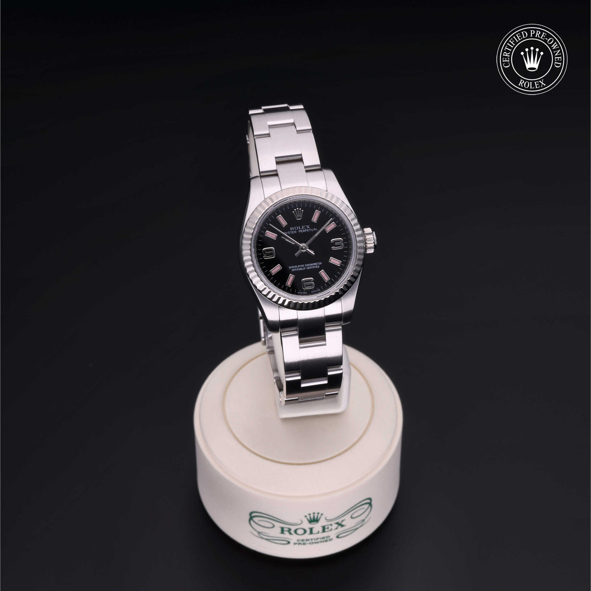 Rolex Certified Pre-Owned Oyster Perpetual 26 M176234 in Oystersteel with black dial, image 41 of 41