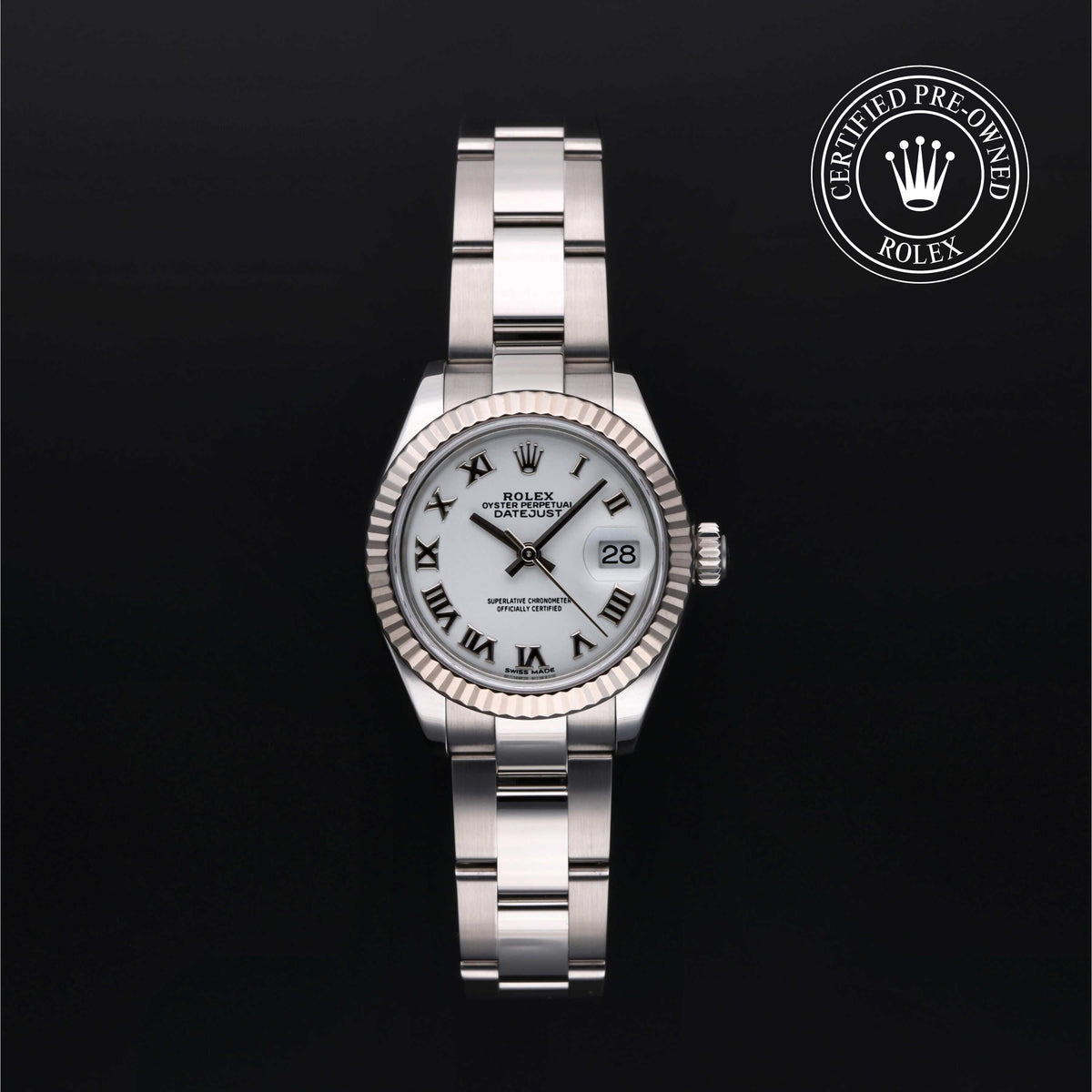 Rolex Certified Pre-Owned Lady-Datejust 28 M279174 in Oystersteel with white dial, image 1 of 41