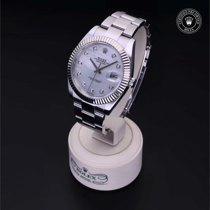Rolex Certified Pre-Owned Datejust 41 M126334 in Oystersteel with white mother-of-pearl dial, image 3 of 41