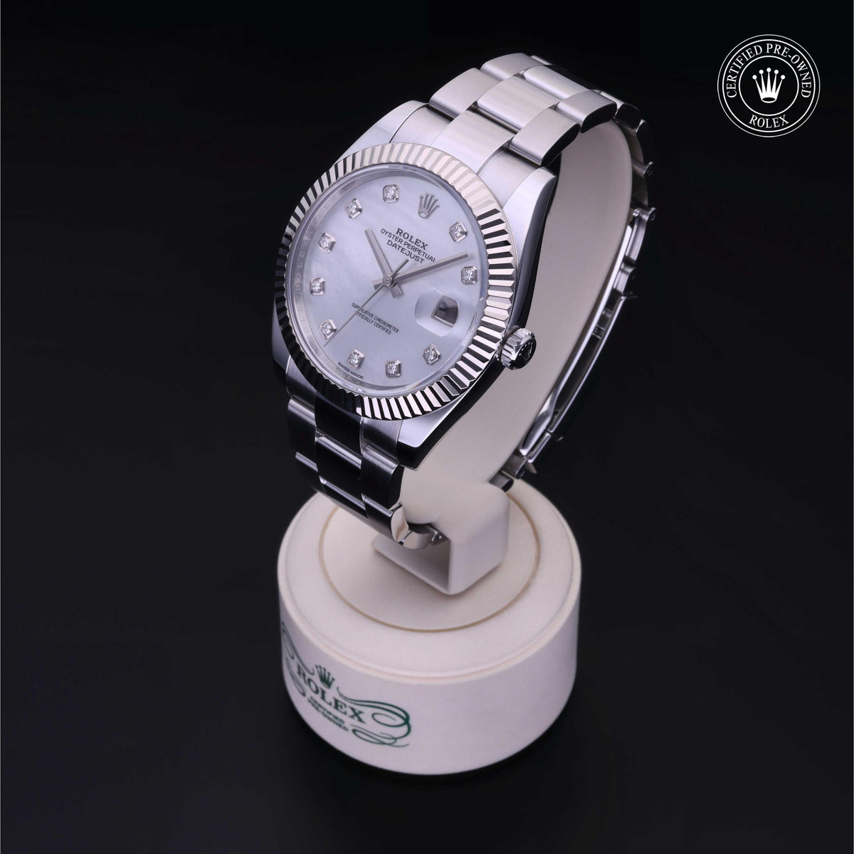 Rolex Certified Pre-Owned Datejust 41 M126334 in Oystersteel with white mother-of-pearl dial, image 10 of 41