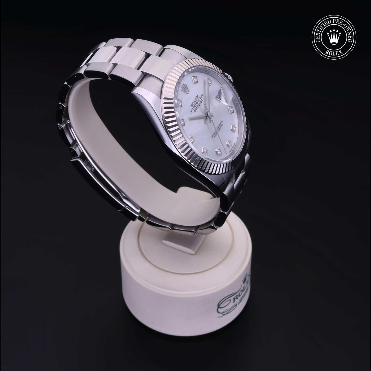 Rolex Certified Pre-Owned Datejust 41 M126334 in Oystersteel with white mother-of-pearl dial, image 35 of 41