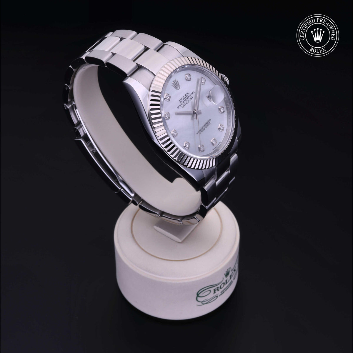 Rolex Certified Pre-Owned Datejust 41 M126334 in Oystersteel with white mother-of-pearl dial, image 36 of 41