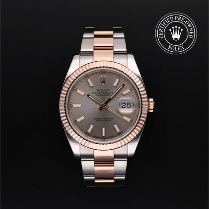 Rolex Certified Pre-Owned Datejust 41 M126331 in Oystersteel and Everose gold with sundust dial, image 1 of 41