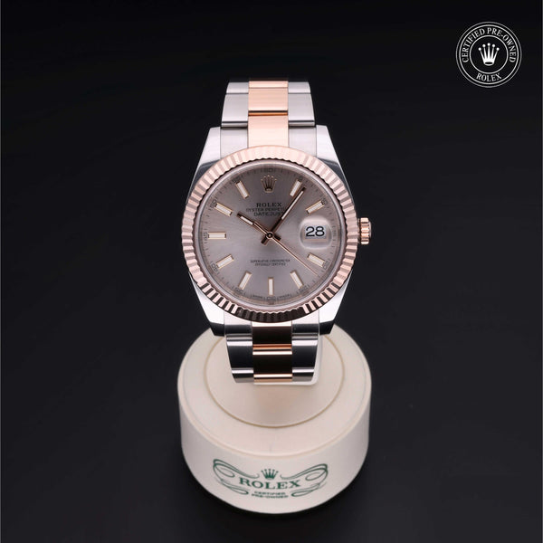 Rolex Certified Pre-Owned Datejust 41 M126331 in Oystersteel and Everose gold with sundust dial, image 6 of 41