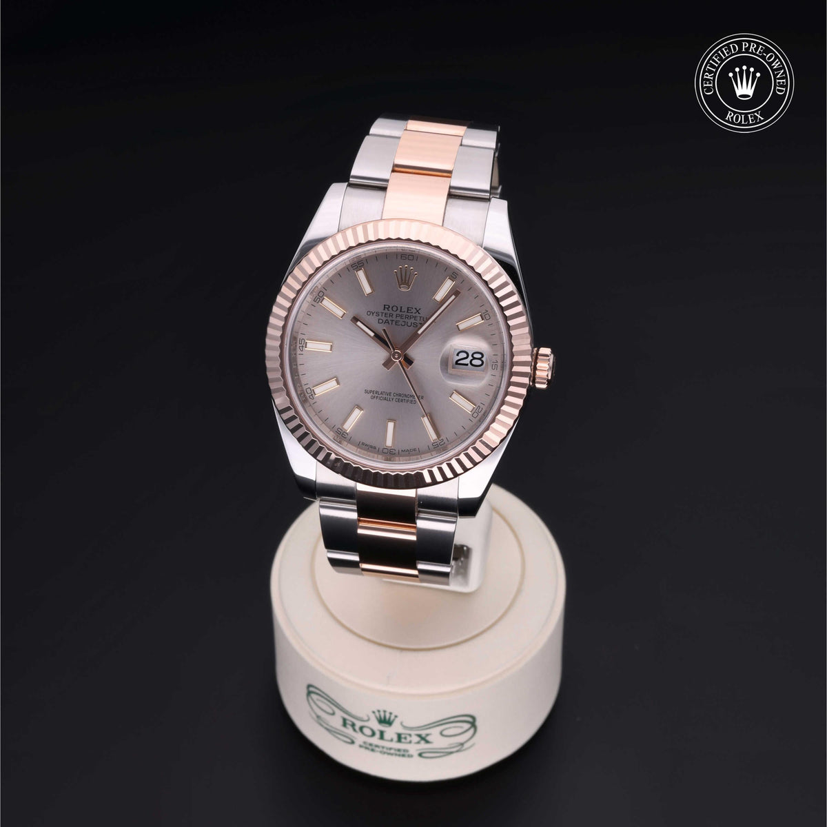 Rolex Certified Pre-Owned Datejust 41 M126331 in Oystersteel and Everose gold with sundust dial, image 7 of 41