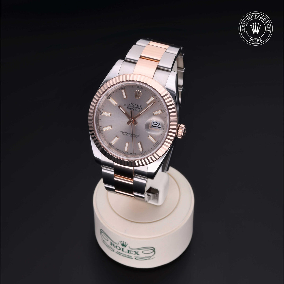 Rolex Certified Pre-Owned Datejust 41 M126331 in Oystersteel and Everose gold with sundust dial, image 8 of 41