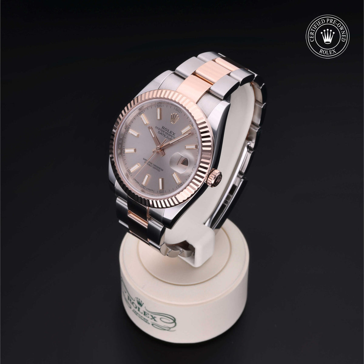 Rolex Certified Pre-Owned Datejust 41 M126331 in Oystersteel and Everose gold with sundust dial, image 10 of 41