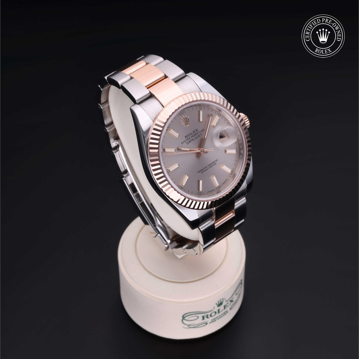 Rolex Certified Pre-Owned Datejust 41 M126331 in Oystersteel and Everose gold with sundust dial, image 38 of 41