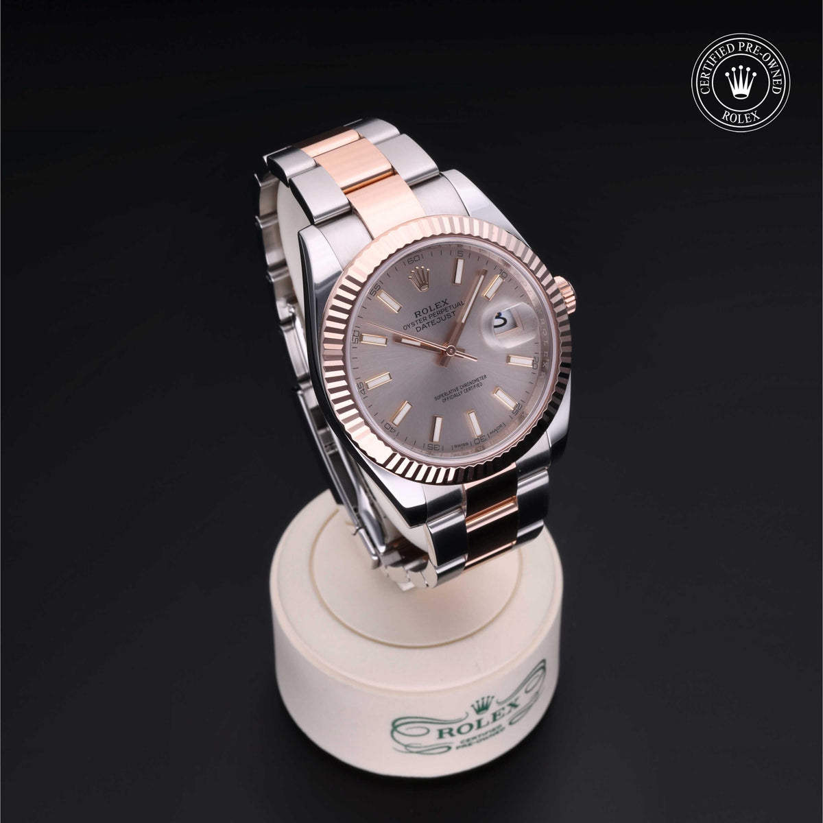Rolex Certified Pre-Owned Datejust 41 M126331 in Oystersteel and Everose gold with sundust dial, image 39 of 41