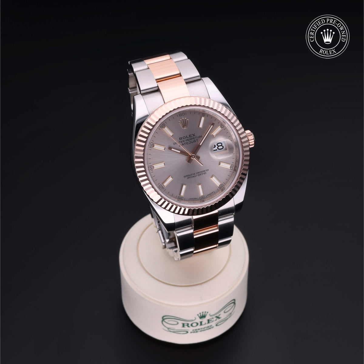 Rolex Certified Pre-Owned Datejust 41 M126331 in Oystersteel and Everose gold with sundust dial, image 40 of 41