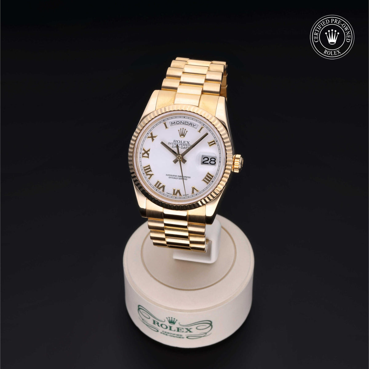 Rolex Certified Pre-Owned Day-Date 36 M118238 in 18 ct yellow gold with white dial, image 7 of 41