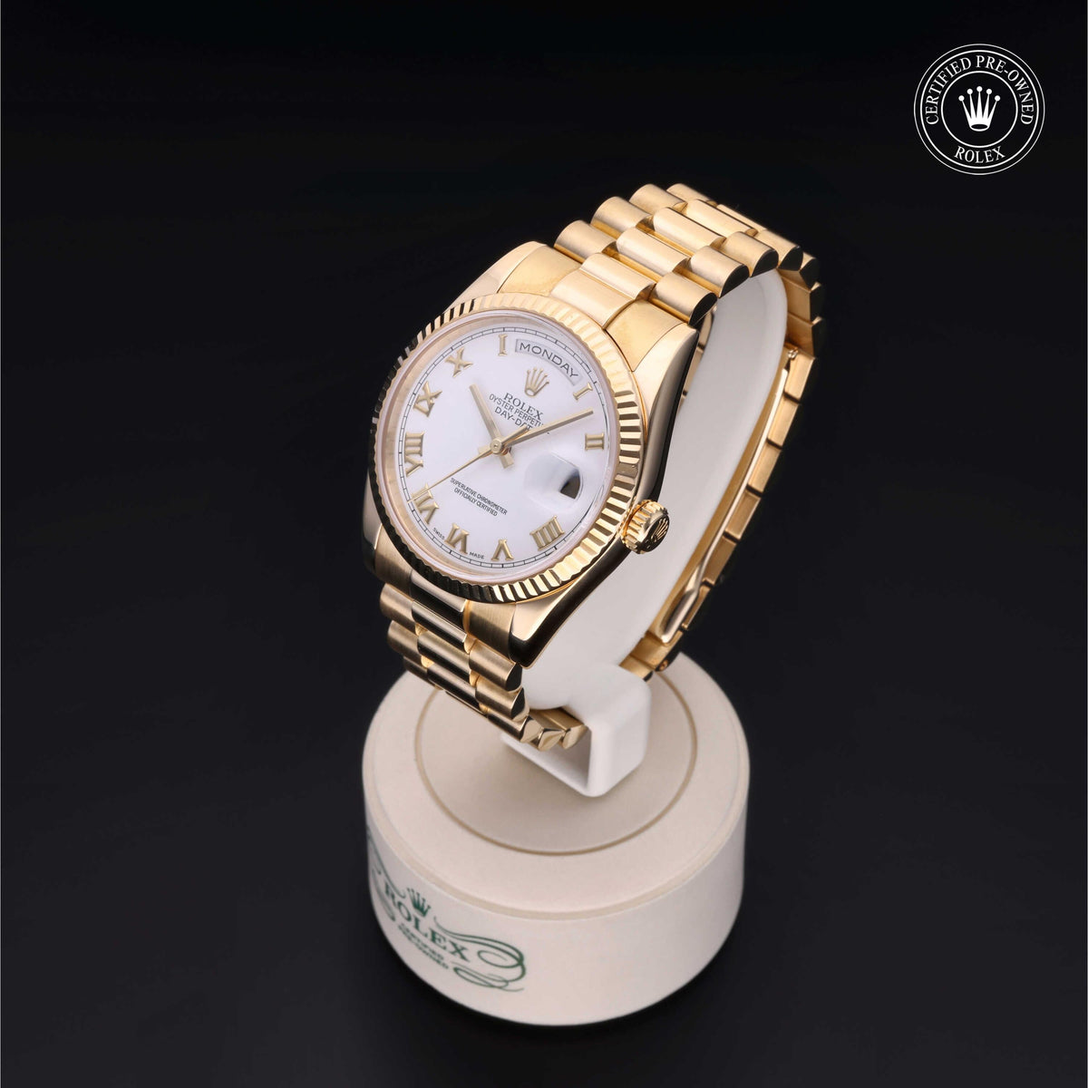 Rolex Certified Pre-Owned Day-Date 36 M118238 in 18 ct yellow gold with white dial, image 10 of 41