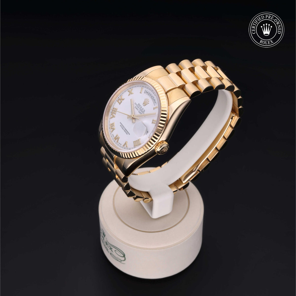 Rolex Certified Pre-Owned Day-Date 36 M118238 in 18 ct yellow gold with white dial, image 12 of 41