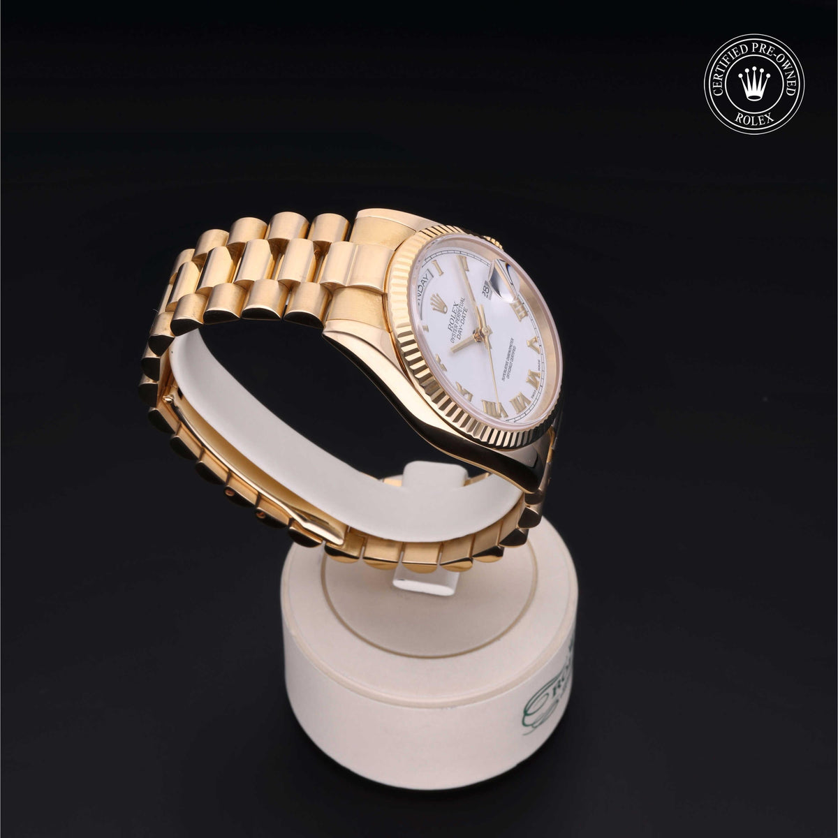 Rolex Certified Pre-Owned Day-Date 36 M118238 in 18 ct yellow gold with white dial, image 34 of 41
