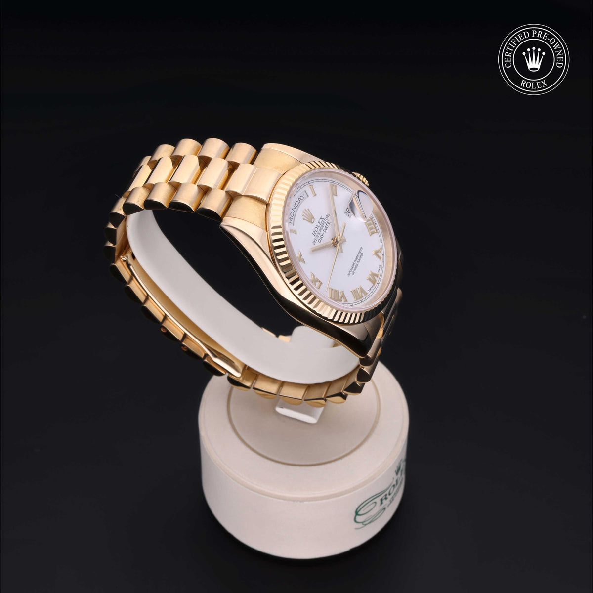 Rolex Certified Pre-Owned Day-Date 36 M118238 in 18 ct yellow gold with white dial, image 35 of 41