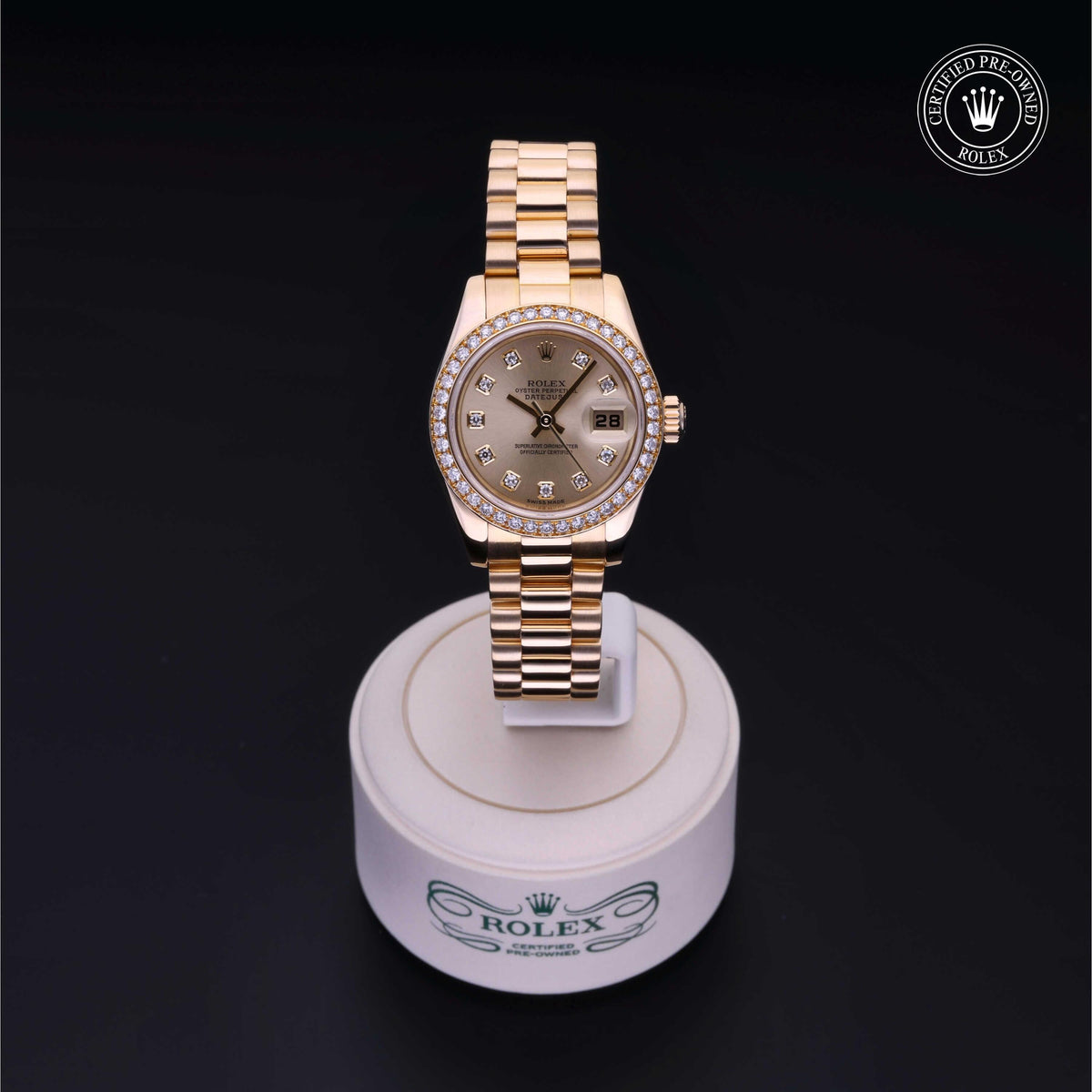 Rolex Certified Pre-Owned Lady-Datejust 26 M179138 in 18 ct yellow gold with champagne dial, image 2 of 41