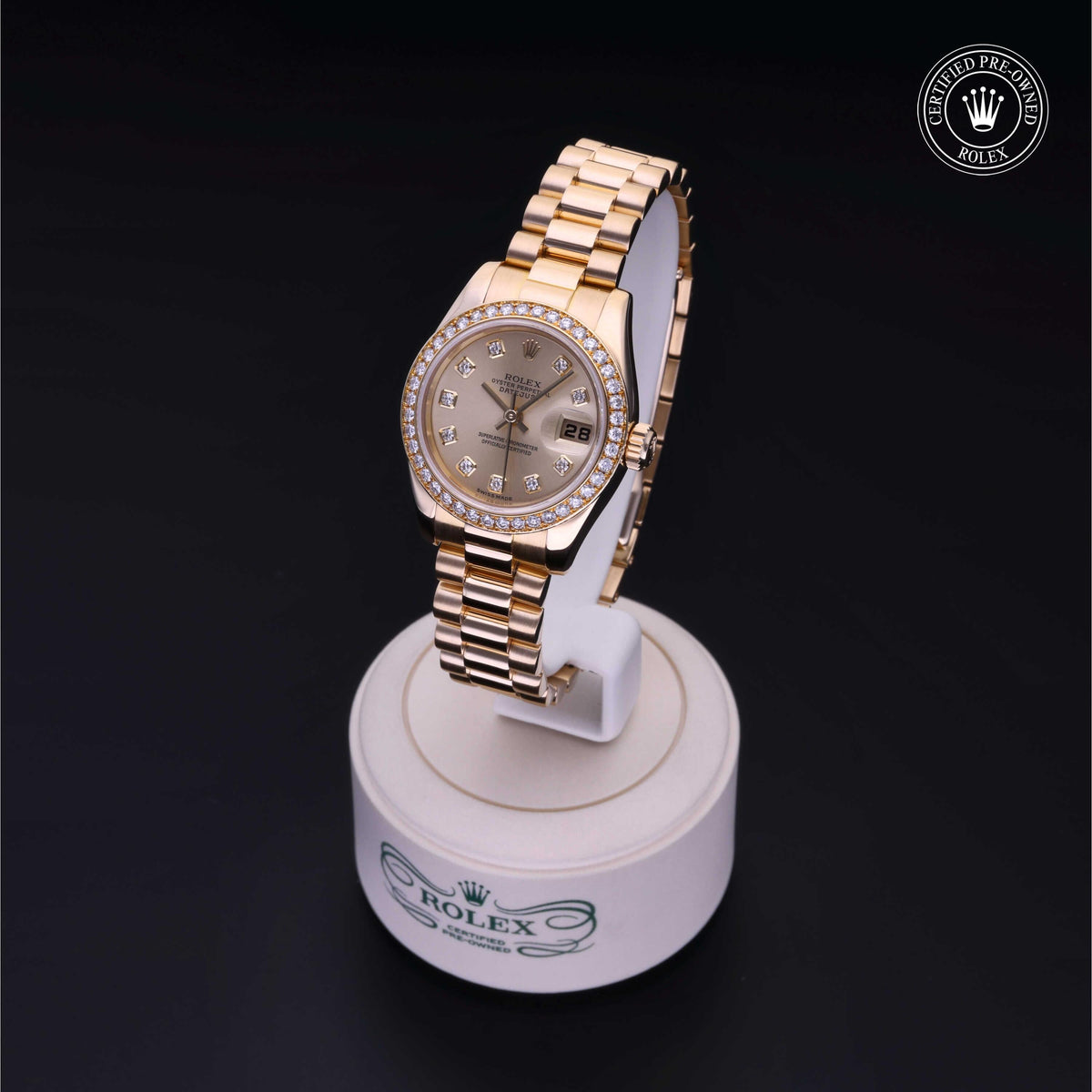 Rolex Certified Pre-Owned Lady-Datejust 26 M179138 in 18 ct yellow gold with champagne dial, image 8 of 41