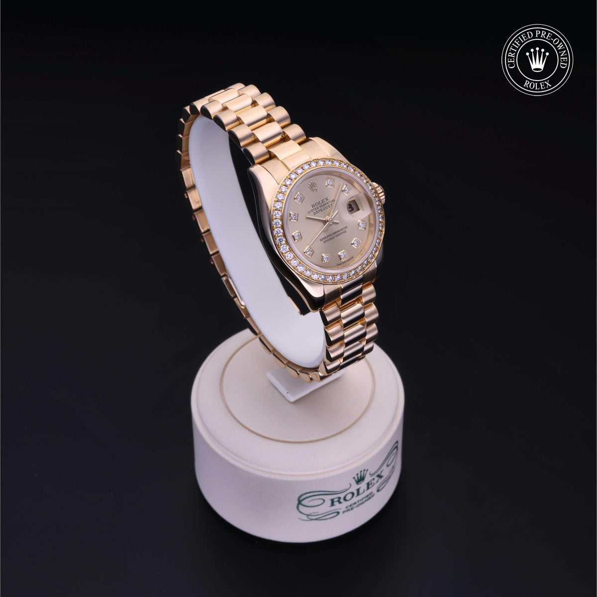 Rolex Certified Pre-Owned Lady-Datejust 26 M179138 in 18 ct yellow gold with champagne dial, image 38 of 41