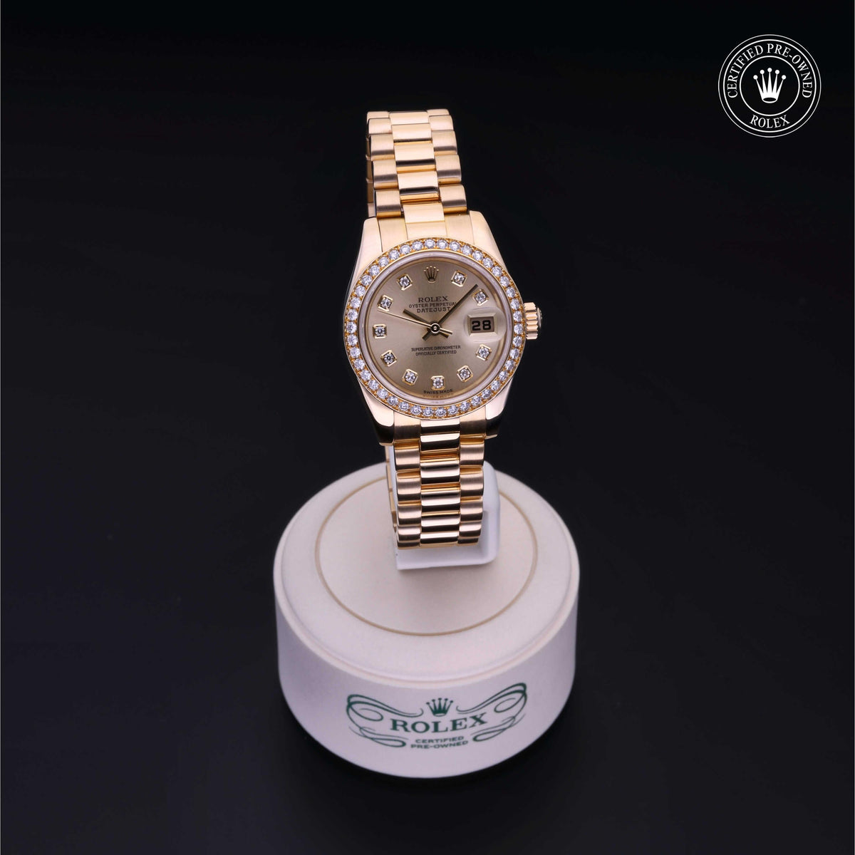 Rolex Certified Pre-Owned Lady-Datejust 26 M179138 in 18 ct yellow gold with champagne dial, image 41 of 41