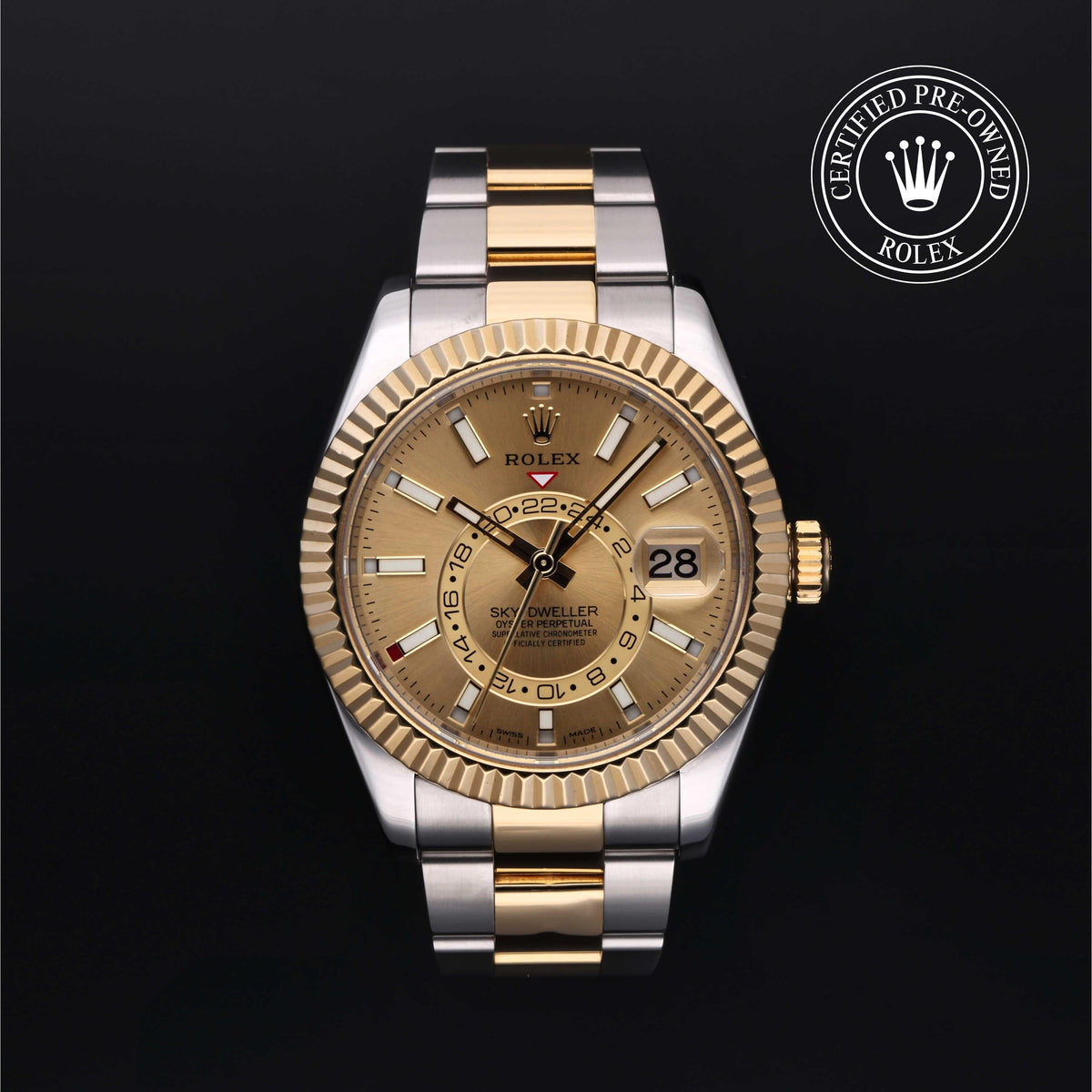 Rolex Certified Pre-Owned Sky-Dweller M326933 in Oystersteel and yellow gold with champagne dial, image 1 of 41