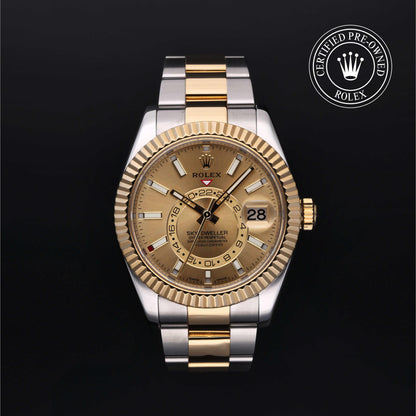 Rolex Certified Pre-Owned Sky-Dweller M326933 in Oystersteel and yellow gold with champagne dial, image 1 of 41