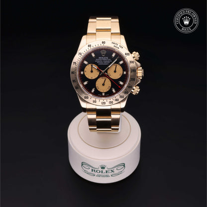 Rolex Certified Pre-Owned Cosmograph Daytona M116528 in 18 ct yellow gold with black dial, image 2 of 41