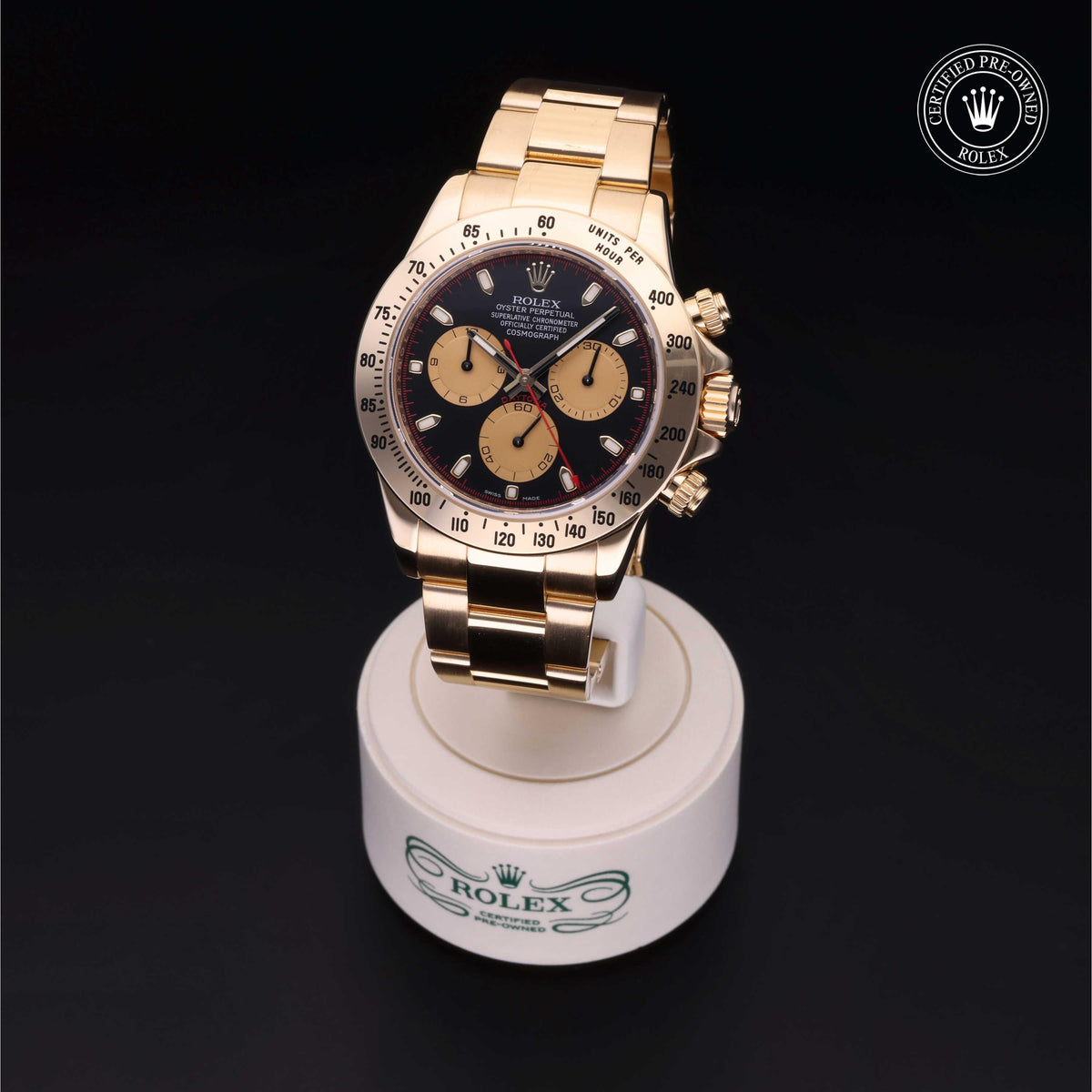 Rolex Certified Pre-Owned Cosmograph Daytona M116528 in 18 ct yellow gold with black dial, image 7 of 41