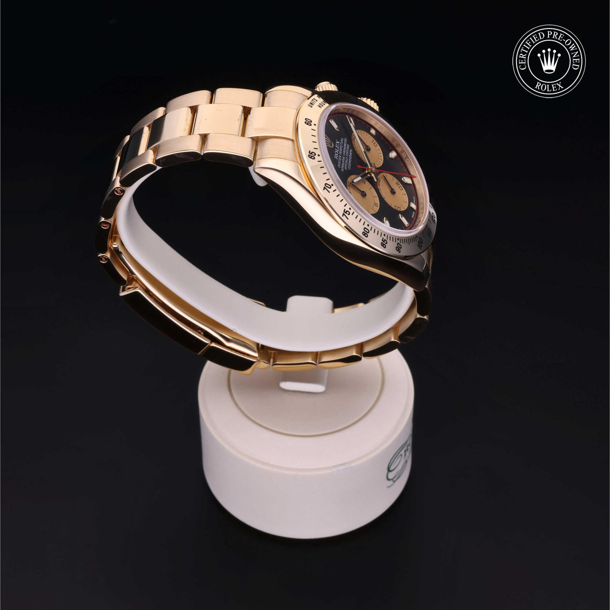 Rolex Certified Pre-Owned Cosmograph Daytona M116528 in 18 ct yellow gold with black dial, image 33 of 41