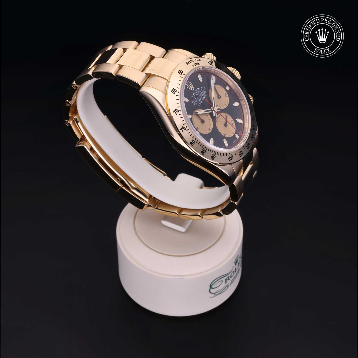 Rolex Certified Pre-Owned Cosmograph Daytona M116528 in 18 ct yellow gold with black dial, image 35 of 41