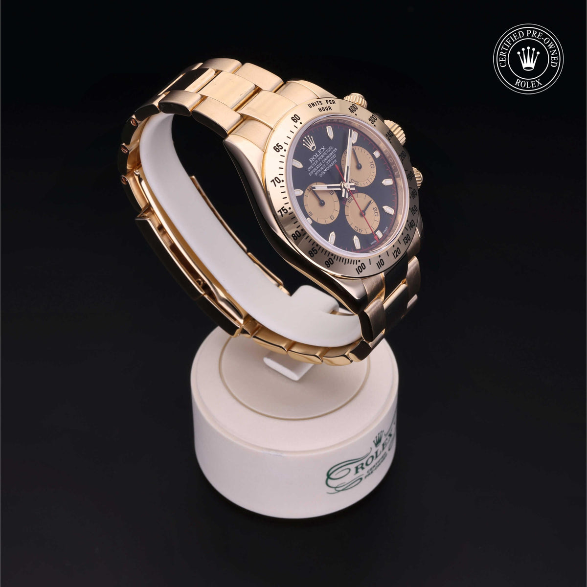 Rolex Certified Pre-Owned Cosmograph Daytona M116528 in 18 ct yellow gold with black dial, image 36 of 41