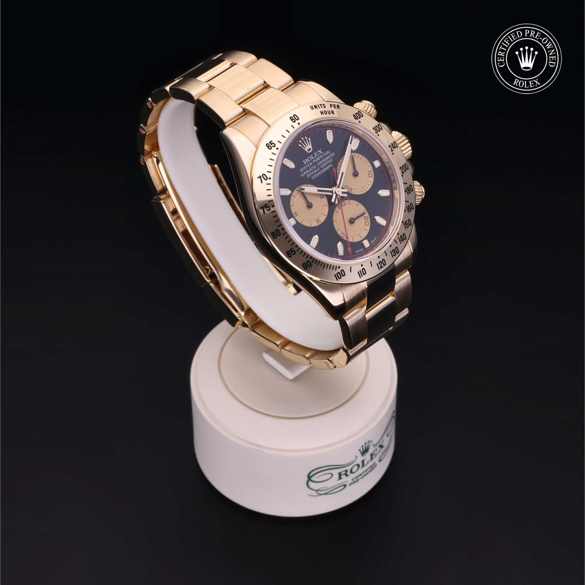 Rolex Certified Pre-Owned Cosmograph Daytona M116528 in 18 ct yellow gold with black dial, image 37 of 41