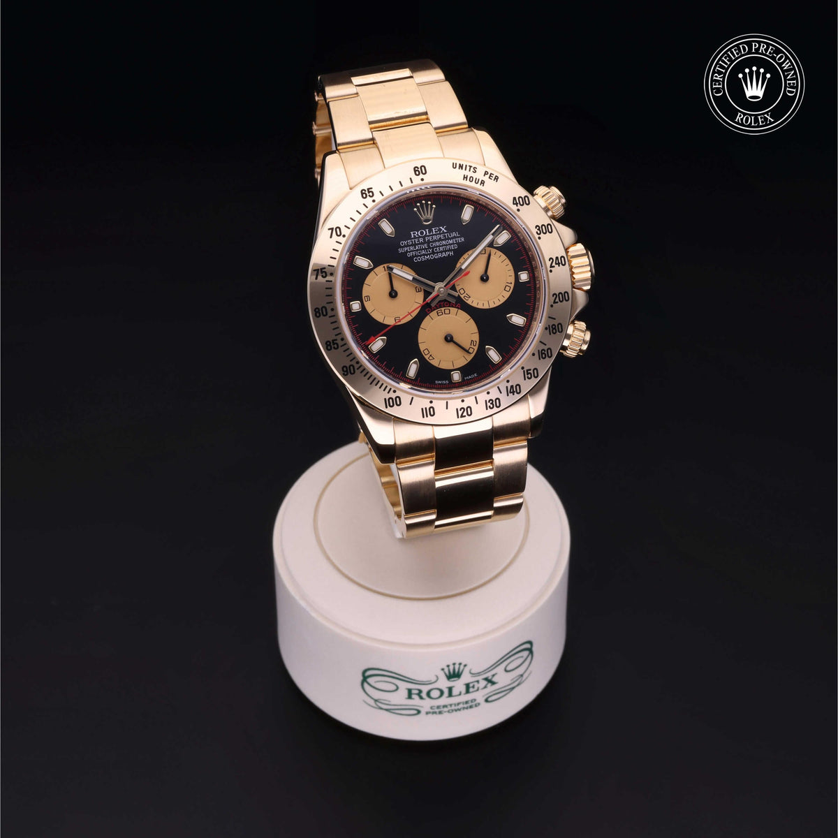 Rolex Certified Pre-Owned Cosmograph Daytona M116528 in 18 ct yellow gold with black dial, image 40 of 41