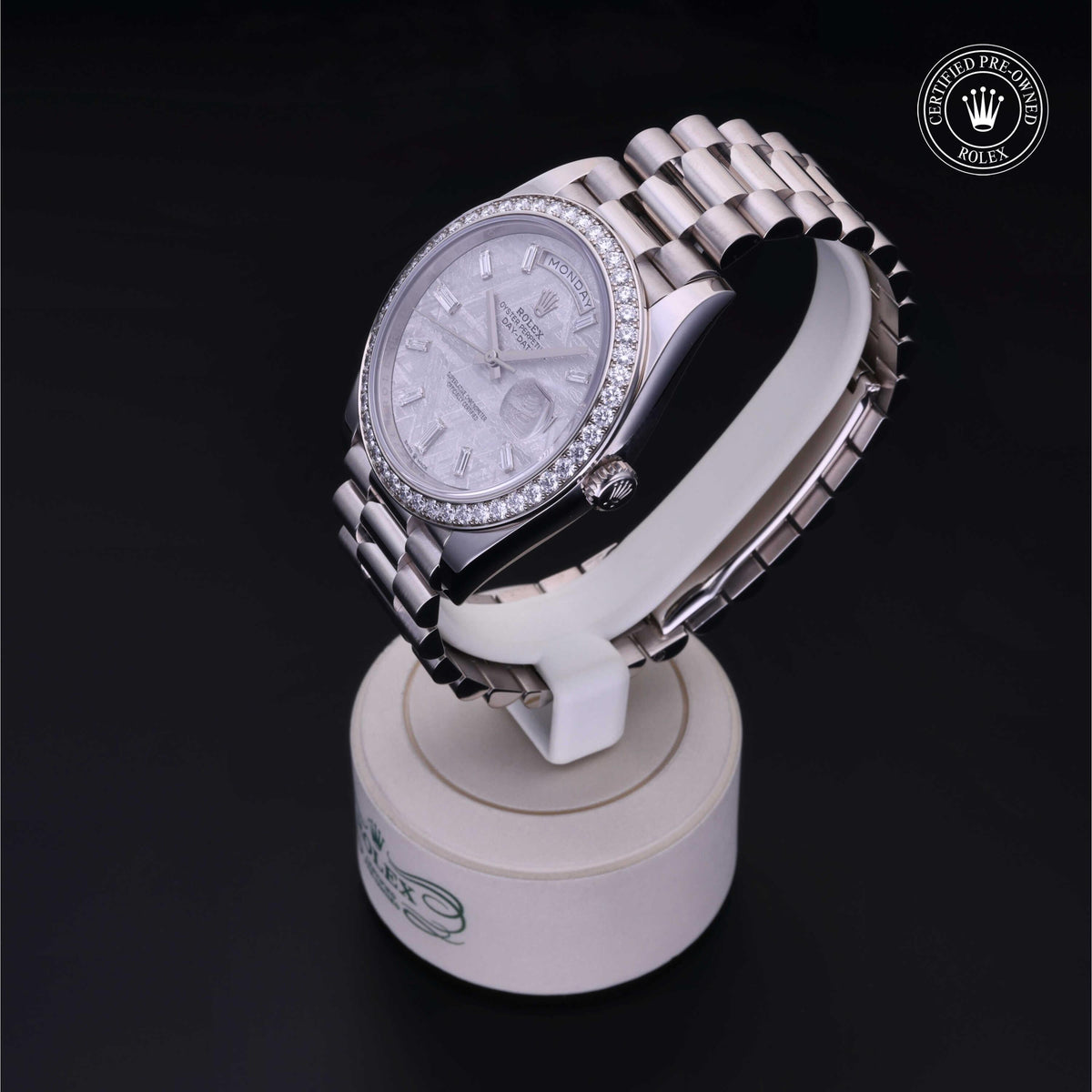 Rolex Certified Pre-Owned Day-Date 40 M228349RBR in 18 ct white gold with meteorite dial, image 12 of 41