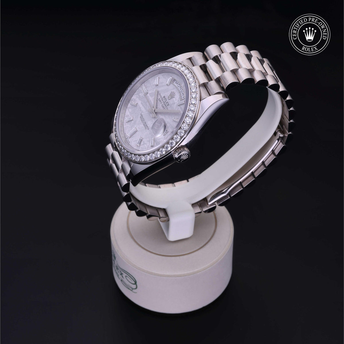 Rolex Certified Pre-Owned Day-Date 40 M228349RBR in 18 ct white gold with meteorite dial, image 13 of 41