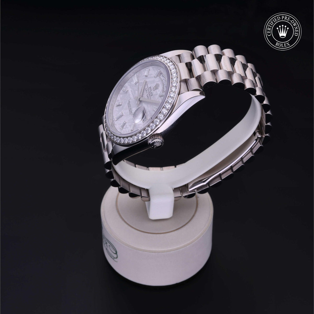 Rolex Certified Pre-Owned Day-Date 40 M228349RBR in 18 ct white gold with meteorite dial, image 14 of 41
