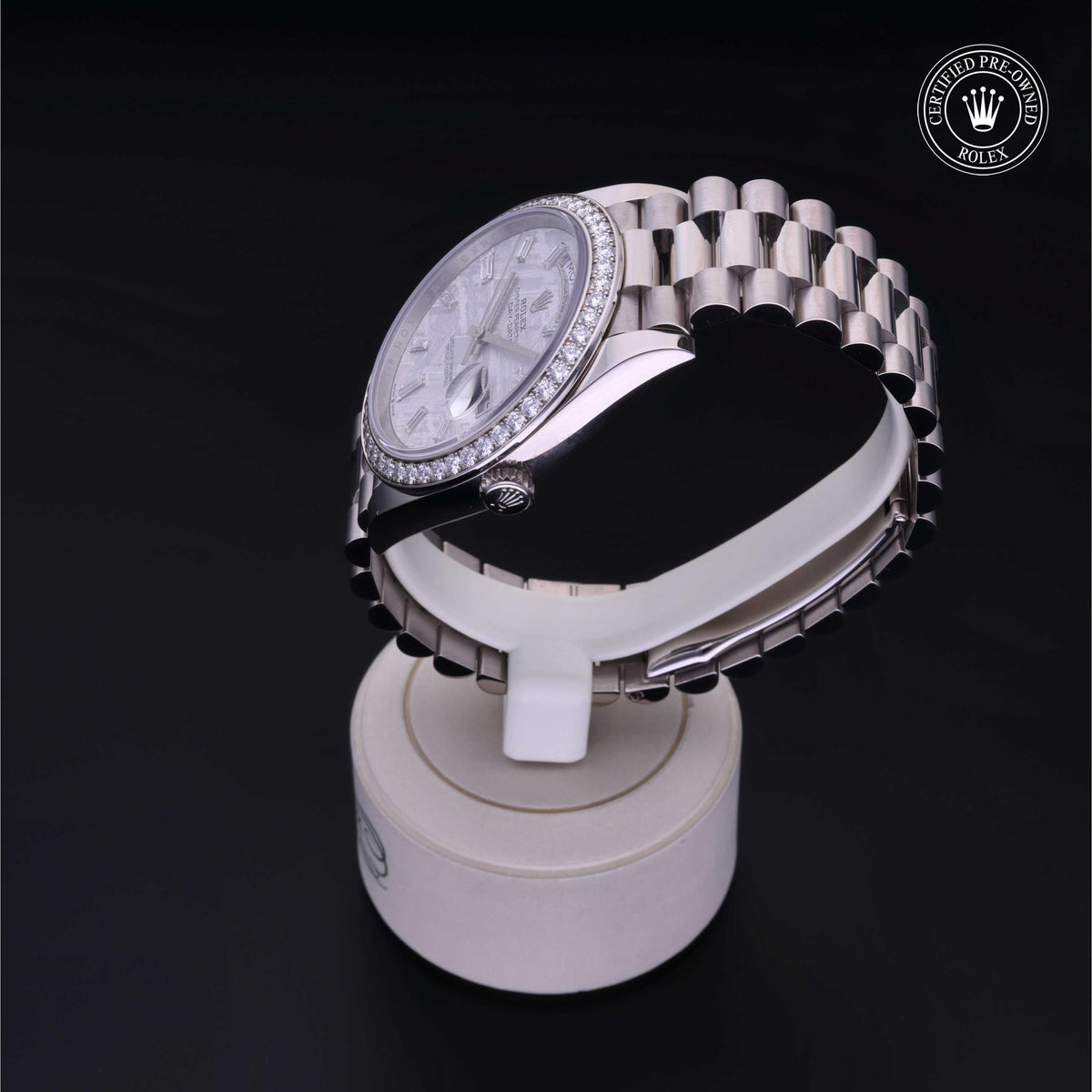 Rolex Certified Pre-Owned Day-Date 40 M228349RBR in 18 ct white gold with meteorite dial, image 15 of 41