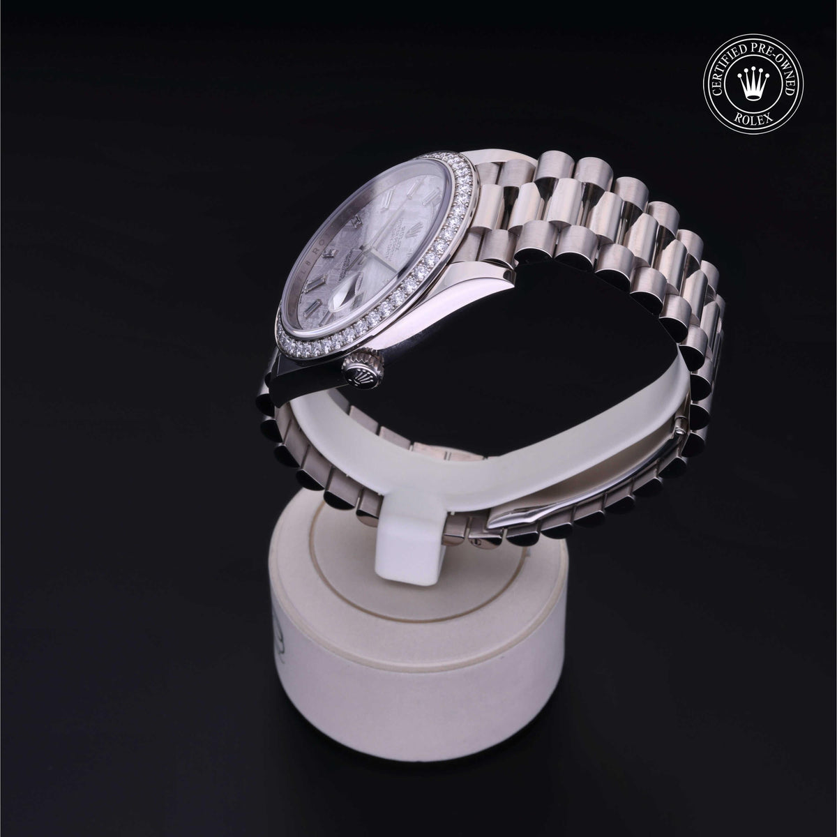 Rolex Certified Pre-Owned Day-Date 40 M228349RBR in 18 ct white gold with meteorite dial, image 16 of 41
