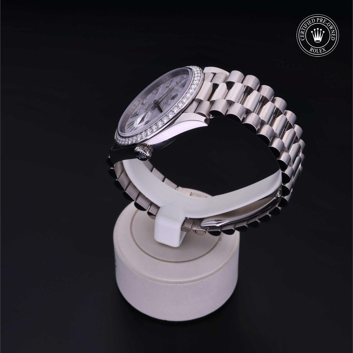 Rolex Certified Pre-Owned Day-Date 40 M228349RBR in 18 ct white gold with meteorite dial, image 17 of 41