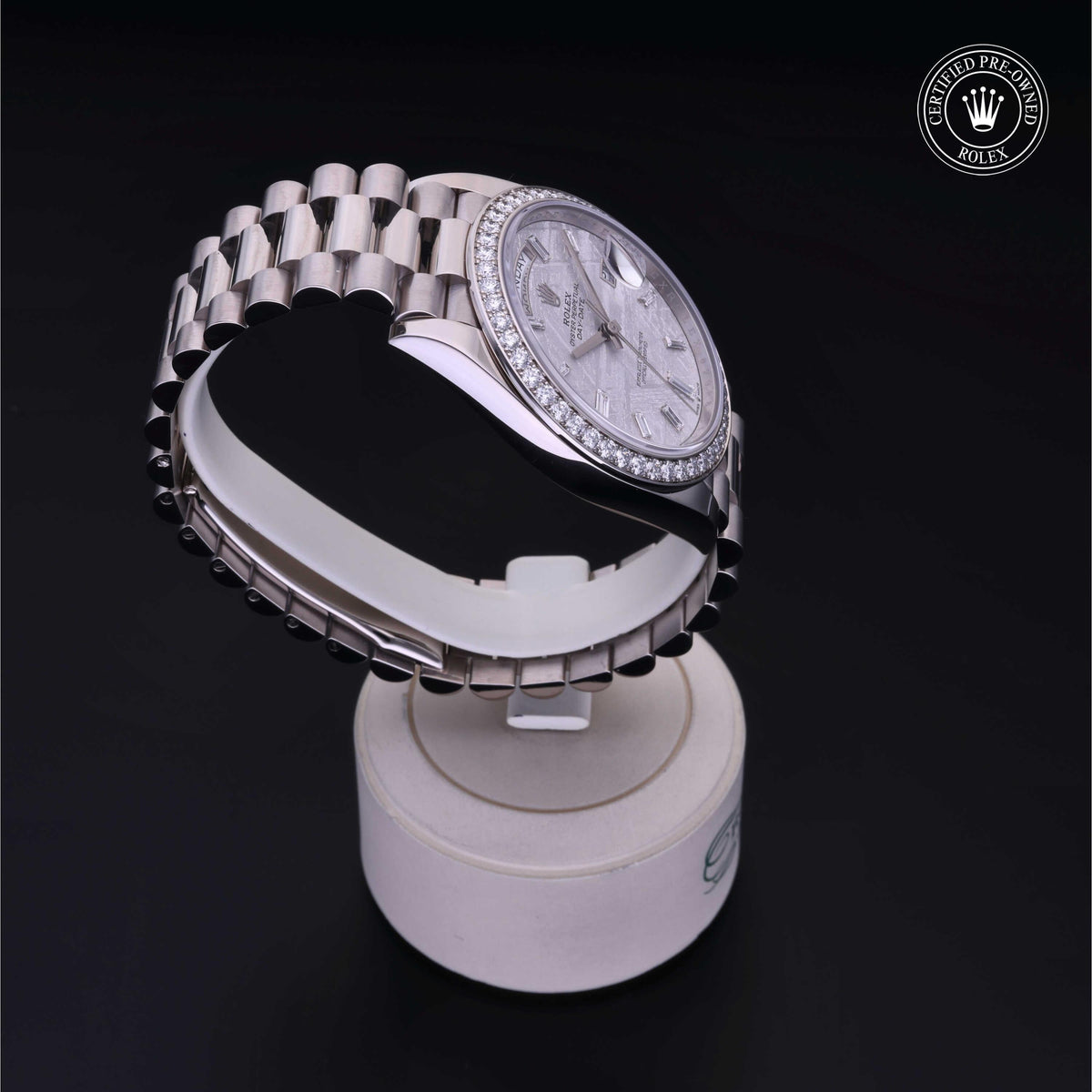 Rolex Certified Pre-Owned Day-Date 40 M228349RBR in 18 ct white gold with meteorite dial, image 33 of 41
