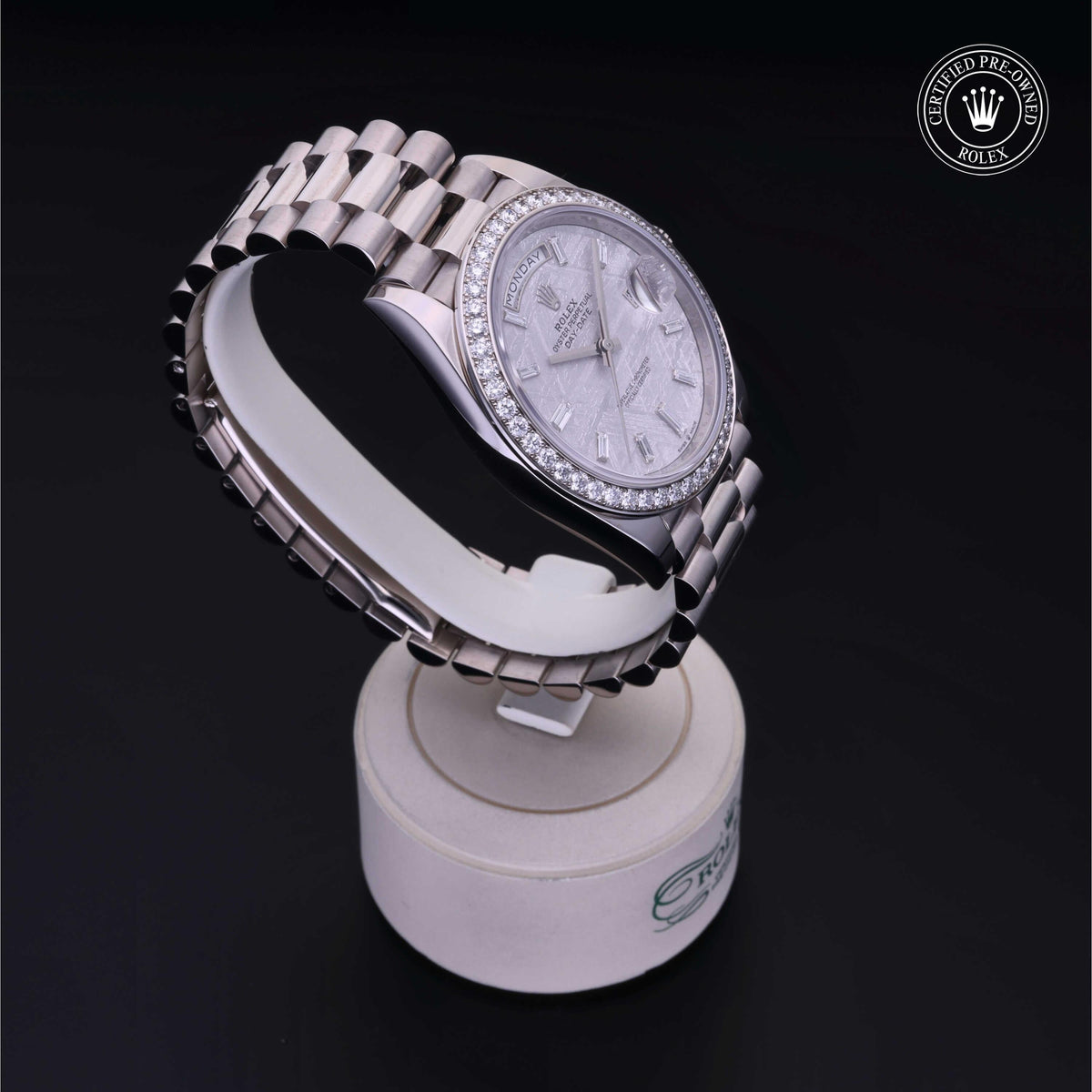 Rolex Certified Pre-Owned Day-Date 40 M228349RBR in 18 ct white gold with meteorite dial, image 35 of 41