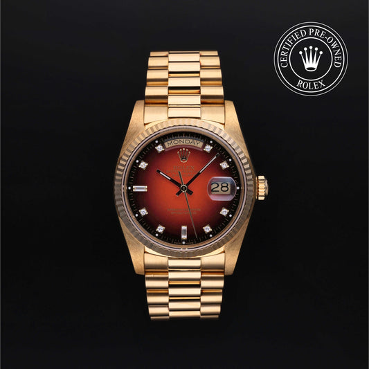 Rolex Certified Pre-Owned Day-Date 36 18038 in 18 ct yellow gold, image 1 of 41 at H.L. Gross & Bro. Jewelers