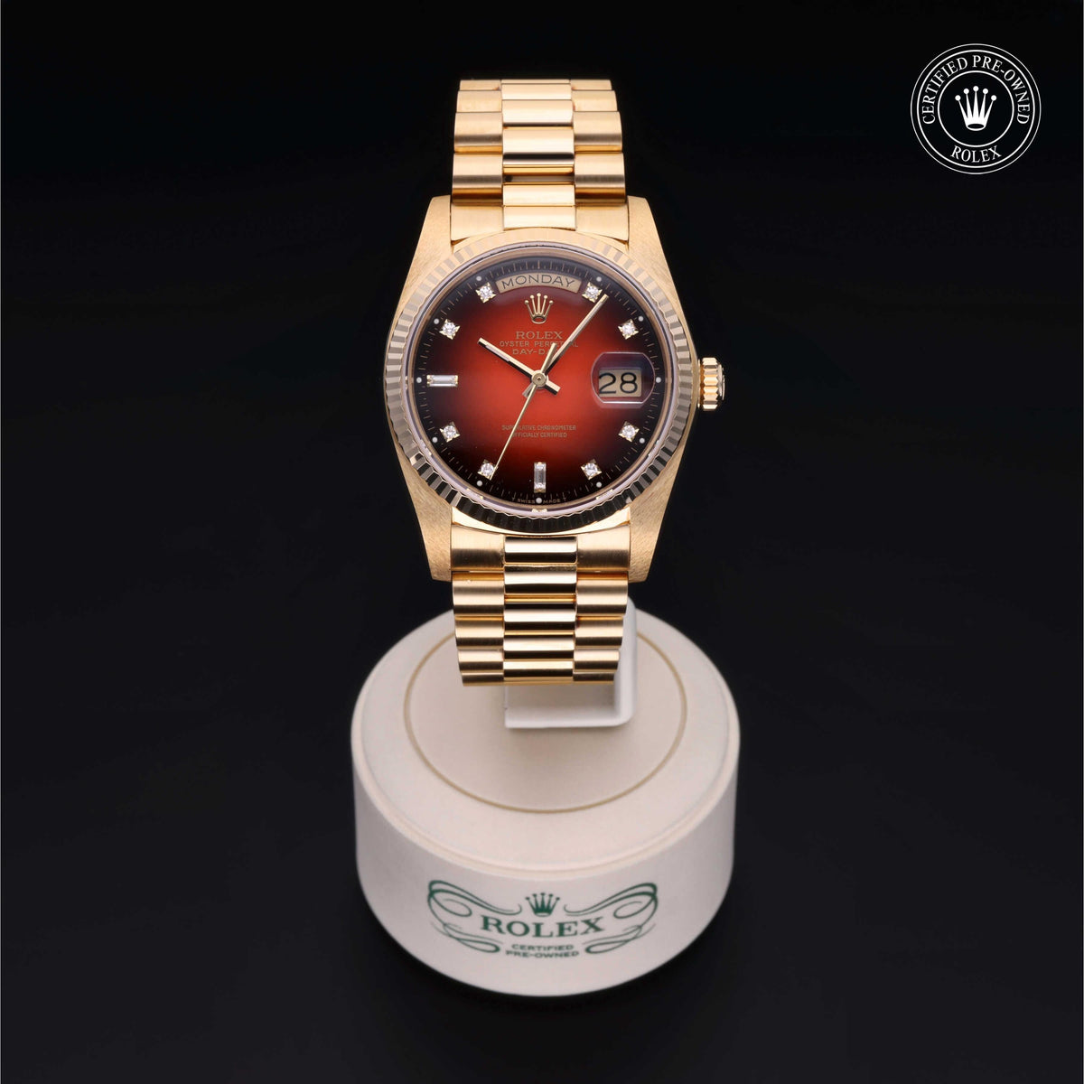 Rolex Certified Pre-Owned Day-Date 36 18038 in 18 ct yellow gold, image 6 of 41 at H.L. Gross & Bro. Jewelers