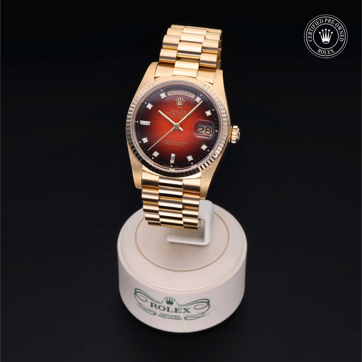 Rolex Certified Pre-Owned Day-Date 36 18038 in 18 ct yellow gold, image 7 of 41 at H.L. Gross & Bro. Jewelers