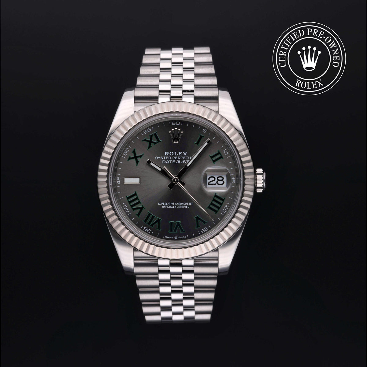 Rolex Certified Pre-Owned Datejust 41 M126334 in Oystersteel with slate dial, image 1 of 41