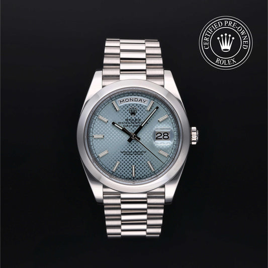 Rolex Certified Pre-Owned Day-Date 40 M228206 in 950 platinum, image 1 of 41 at H.L. Gross & Bro. Jewelers