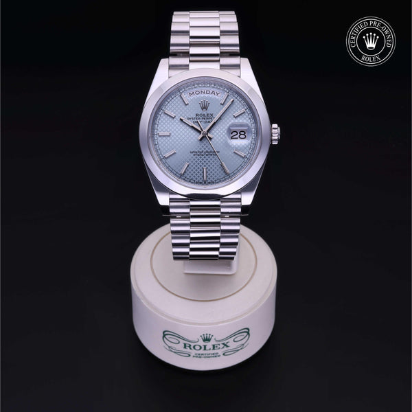 Rolex Certified Pre-Owned Day-Date 40 M228206 in 950 platinum, image 6 of 41 at H.L. Gross & Bro. Jewelers