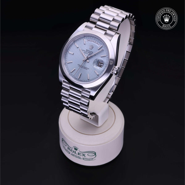 Rolex Certified Pre-Owned Day-Date 40 M228206 in 950 platinum, image 3 of 41 at H.L. Gross & Bro. Jewelers