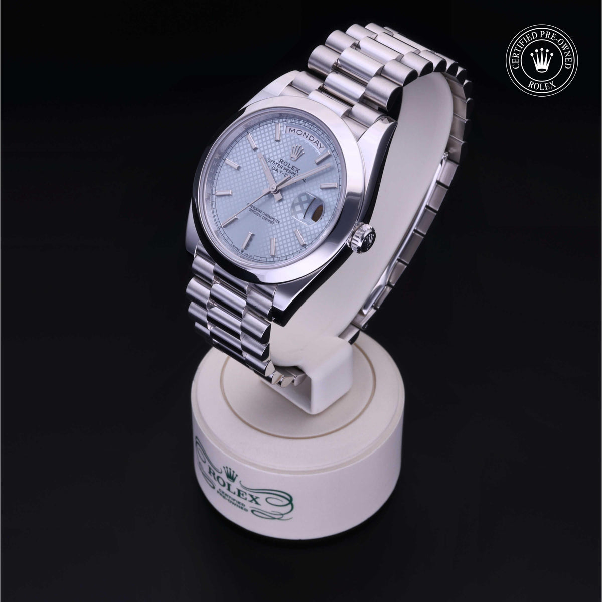 Rolex Certified Pre-Owned Day-Date 40 M228206 in 950 platinum, image 10 of 41 at H.L. Gross & Bro. Jewelers