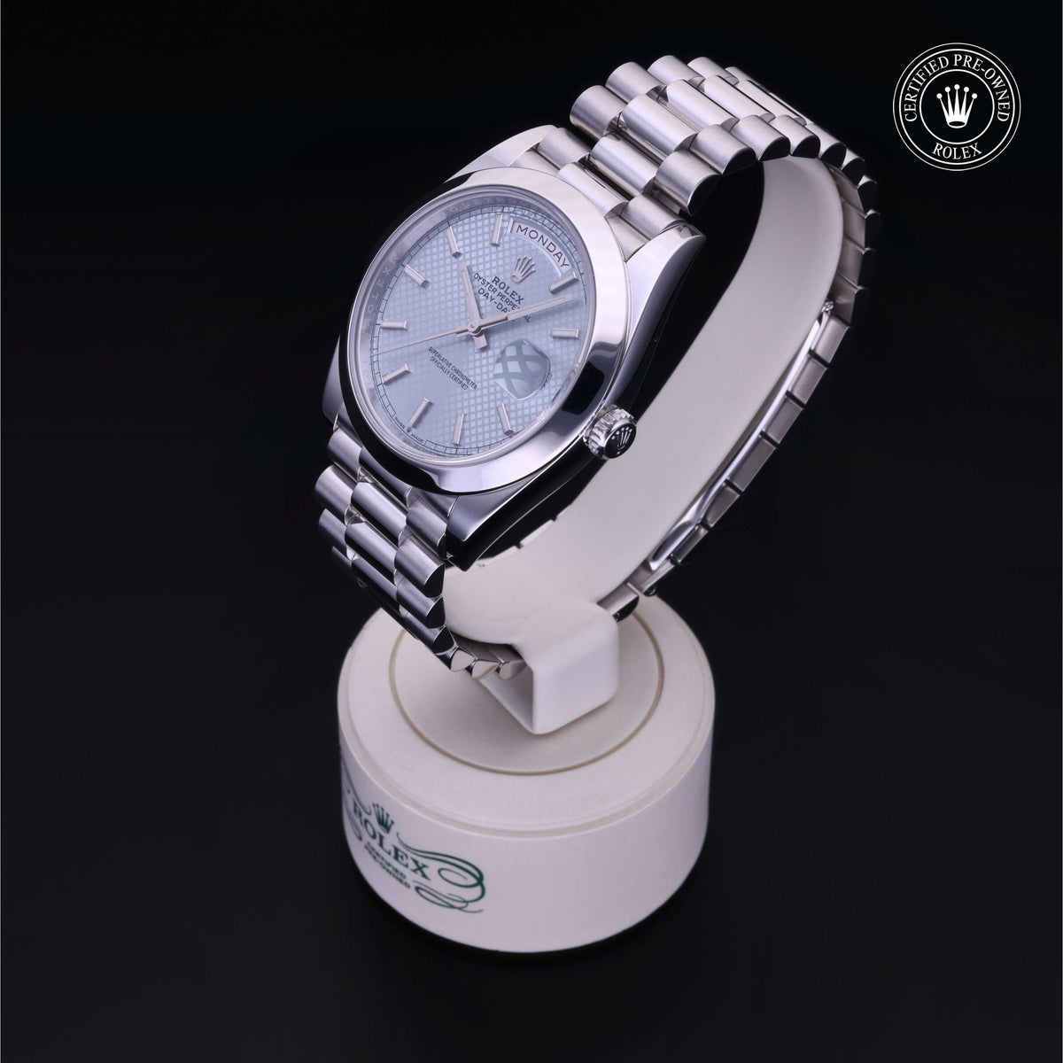 Rolex Certified Pre-Owned Day-Date 40 M228206 in 950 platinum, image 11 of 41 at H.L. Gross & Bro. Jewelers