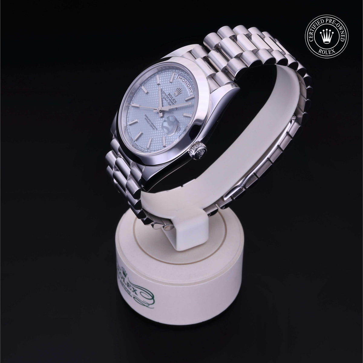 Rolex Certified Pre-Owned Day-Date 40 M228206 in 950 platinum, image 12 of 41 at H.L. Gross & Bro. Jewelers